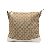 グッチ GGキャンバス ショルダーバッグ 145857 ベージュ アイボリー キャンバス レザー レディース GUCCI 【中古】